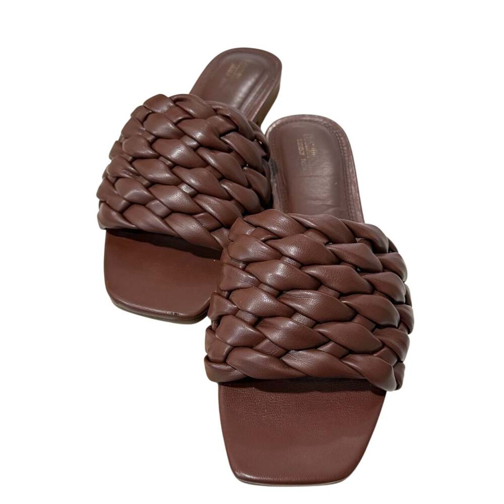 Cushionaire Aramis Brown Woven Slide Sandals - Size 9.5M - GUC